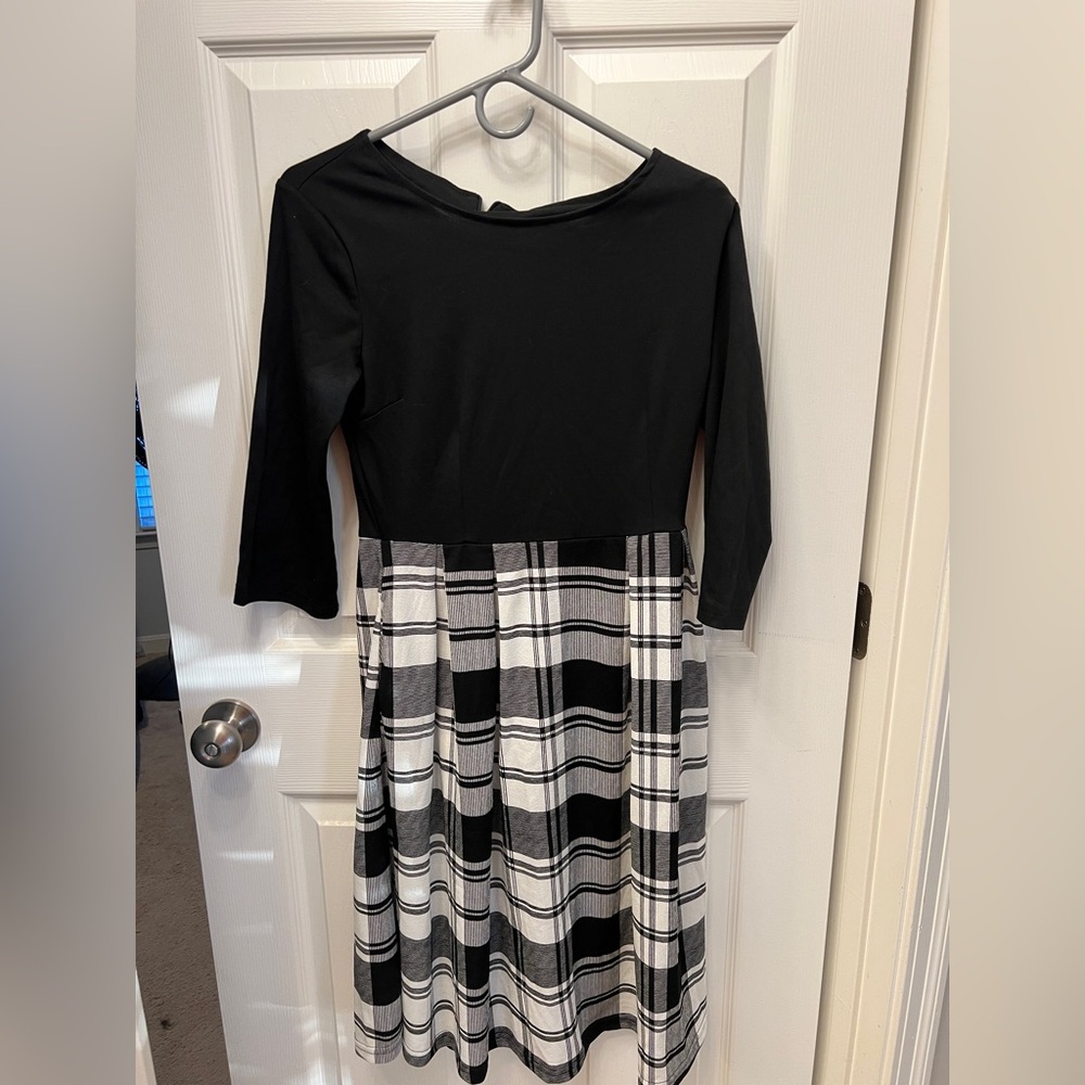 Black and White Plaid Dress